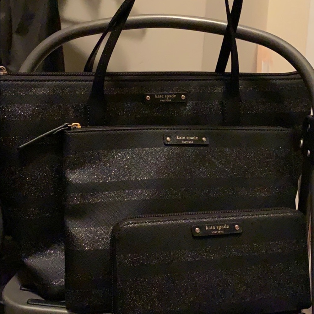 Kate Spade Handbag, cosmetic bag, & wallet